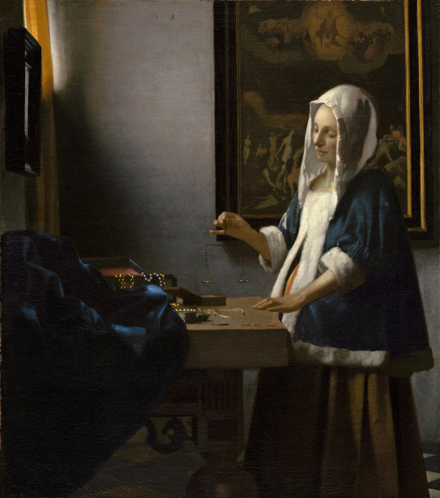 Johannes Vermeer, Woman Holding a Balance, c. 1663